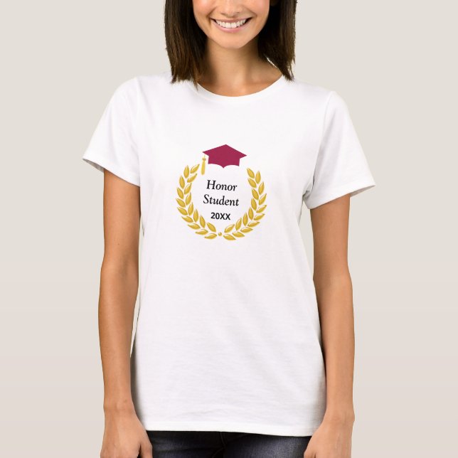 Golden Laurel WandeHonor Student T Shirt (Framsida)
