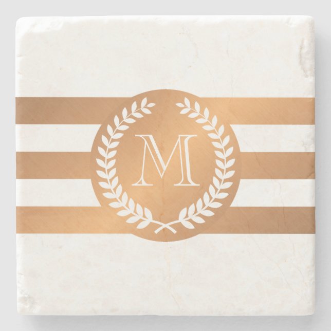 Golden Laurel WandeMonogram Stenunderlägg (Framsidan)