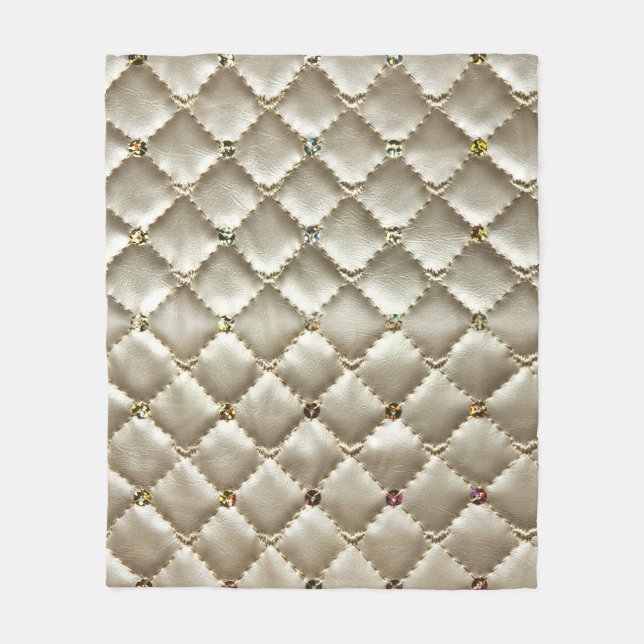 Golden Leather: Luxurie Background Struktur Fleecefilt (Framsidan)