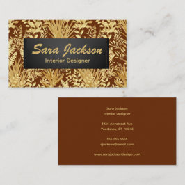Golden Leaves and Grass Interior Design Artist  Visitkort