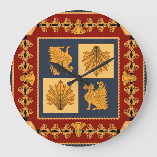 Golden lejon: Art nouveau scarfdesign Stor Klocka (Framsida)