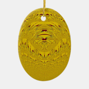 Golden Lejon head mönster-design Julgransprydnad Keramik