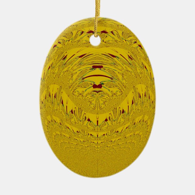 Golden Lejon head mönster-design Julgransprydnad Keramik (Framsidan)
