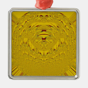 Golden Lejon head mönster-design Julgransprydnad Metall