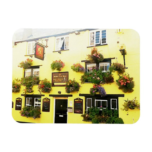 Golden Lejon Hotel Padstow Cornwall England Magnet (Horisontell)