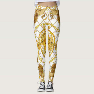 Golden lejon: silke scarfdesign för dammsugare leggings