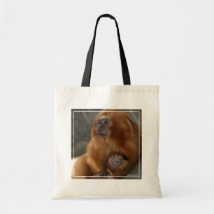 Golden Lejona Tamarin med Baby Tygkasse