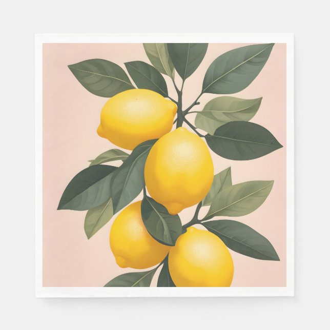 Golden Lemons på Grönt Pappersservett (Framsidan)