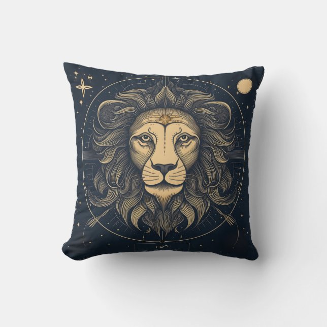 Golden Leo Zodiac Astrology Design Kudde (Framsida)