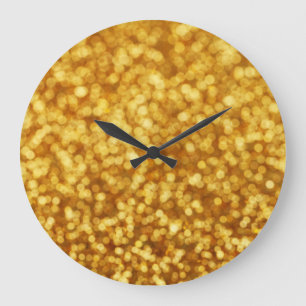 Golden Light Bokeh Abstrakt Background Stor Klocka