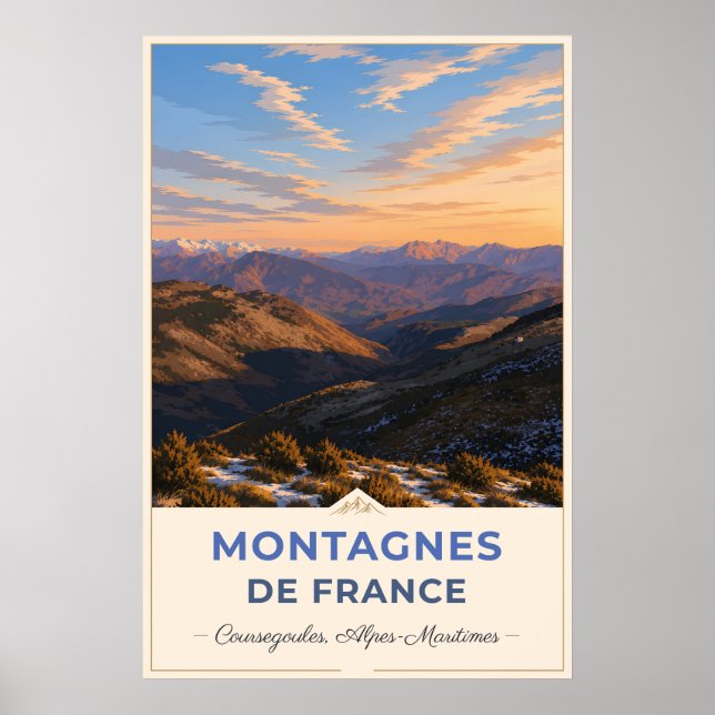 Golden Light Over the French Alps – Coursegoules Poster (Framsidan)