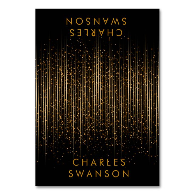 Golden Light Shower | Plattskort Bordsnummer (Framsidan)