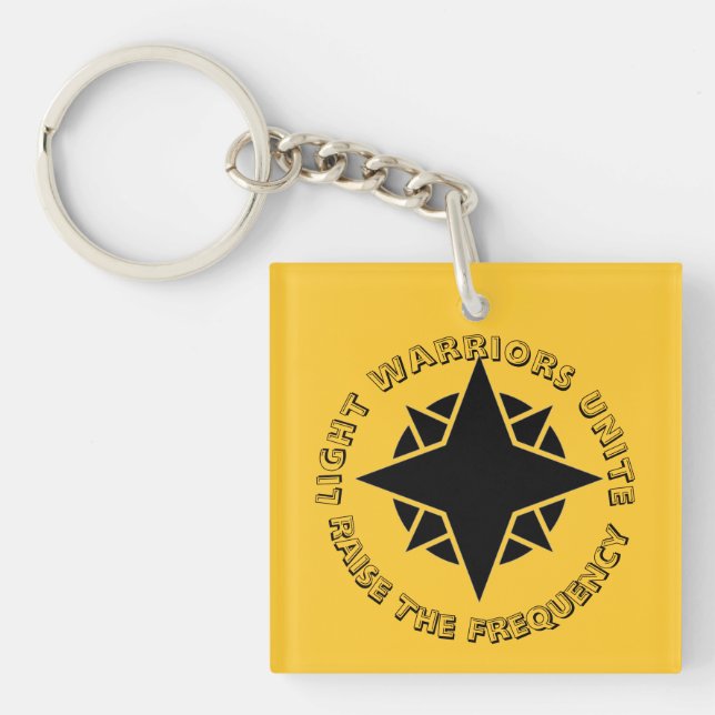 Golden Light Warriors Unite Acrylic Keychain (Framsidan)