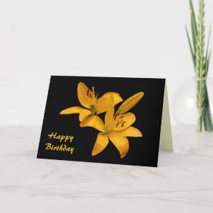 Golden Lilies födelsedag Kort