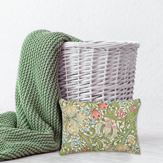 Golden Lily Blommigt William Morris Prydnadskudde (Skapare uppladdad)