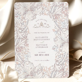 Golden Lily Elegance William Morris Spara datumet Inbjudningar