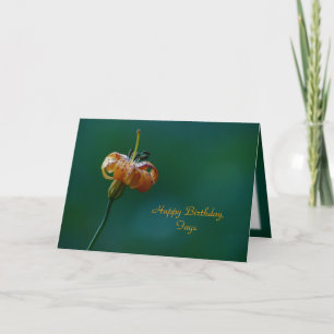 Golden Lily Grattis på födelsedagen Namn Blommigt Kort