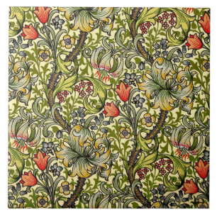 Golden Lily Morris Design Ceramis Kakelplatta