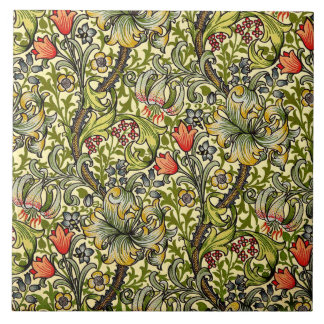 Golden Lily Morris Design Ceramis Kakelplatta