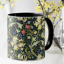 Golden Lily Vintage Blommönster William Morris Mugg