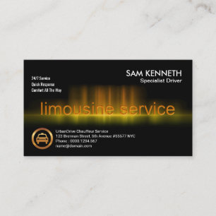 Golden Limousine Ljud Wave Chauffeur-tjänster Visitkort