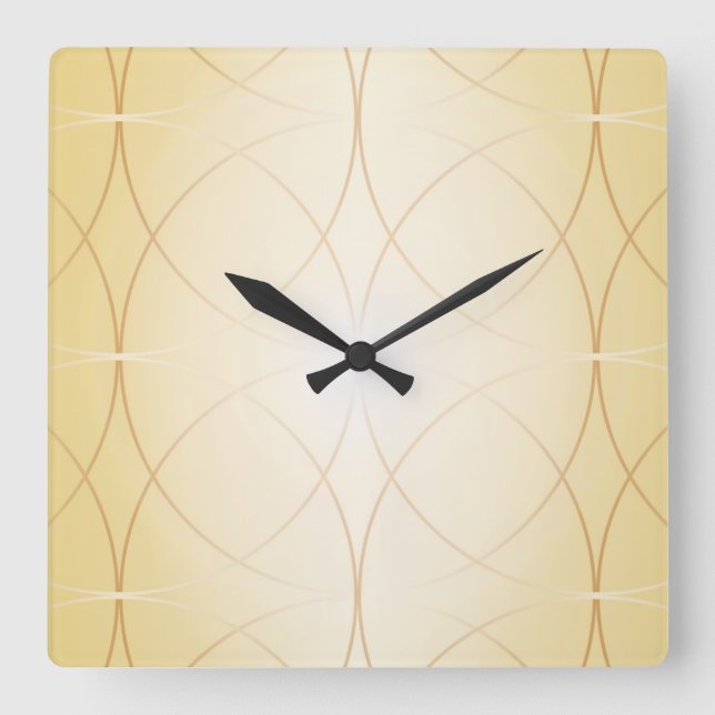 Golden linjer fyrkantig klocka (Framsida)