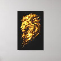 Golden Lion Legacy | Lyxig Lejonduk på Canvas