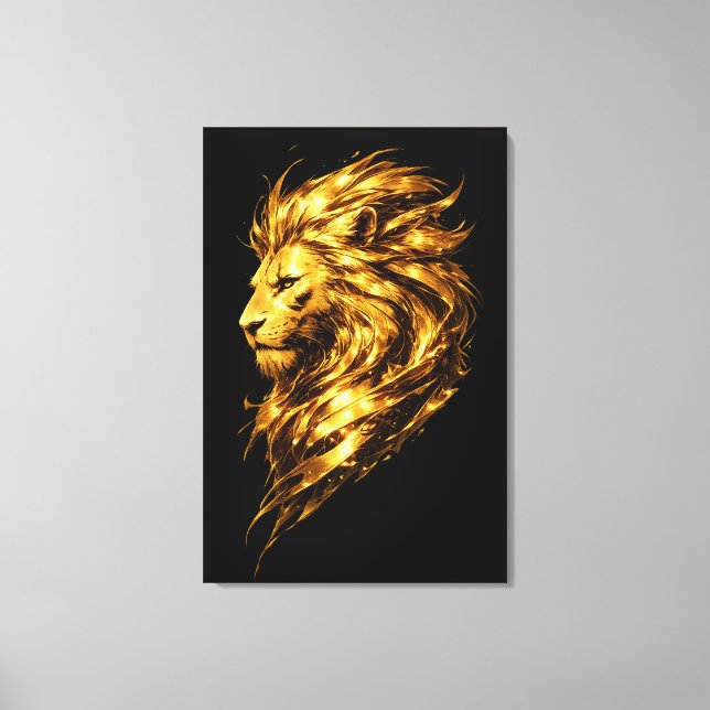 Golden Lion Legacy | Lyxig Lejonduk på Canvas (Framsida)