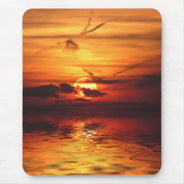 Golden Liquid Sunset Mousepad Musmatta (Framsidan)