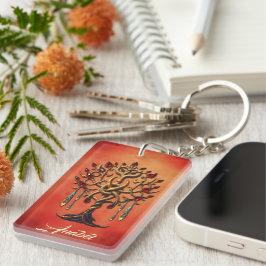 Golden Livets träd med Red Gemstones