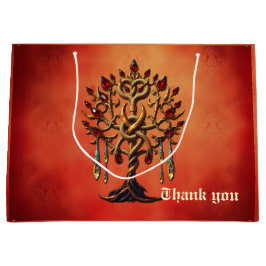 Golden Livets träd med Red Gemstones