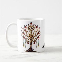 Golden Livets träd med Red Gemstones Kaffemugg