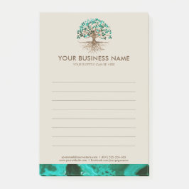 Golden Livets träd - Yggdrasil - Malachite Löv Post-it Block