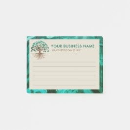 Golden Livets träd - Yggdrasil - Malachite Löv Post-it Block