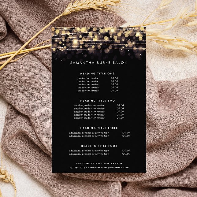 Golden Ljus | Priser och tjänster Flygblad (Skapare uppladdad)