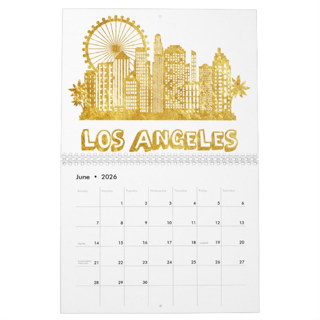 Golden Los Angeles Cityscape Kalender (Jun 2026)
