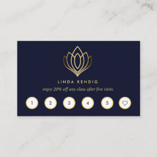 Golden Lotus Blå hälsa massage yoga Visitkort
