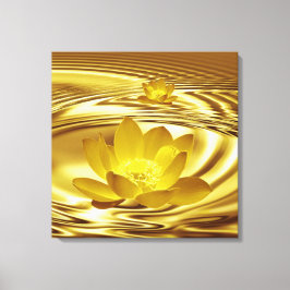 Golden lotus blomma canvastryck