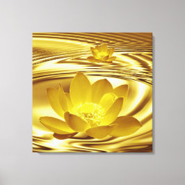 Golden lotus blomma canvastryck