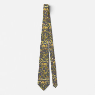 Golden Lotus & blommönster 2508.DGrey BG Slips