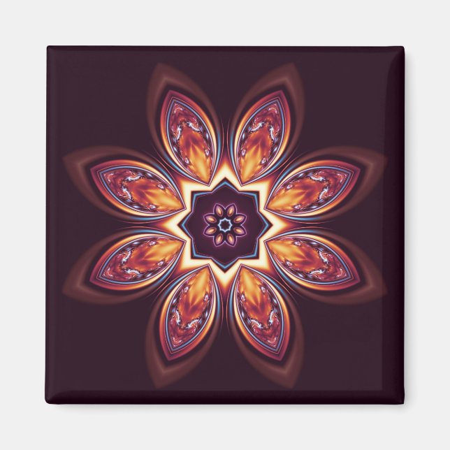 Golden Lotus Fractal Magnet (Framsidan)