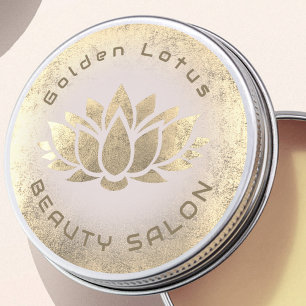 Golden Lotus logotyp Runt Klistermärke