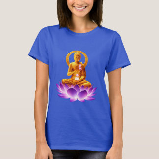 Golden Lotus Meditation Buddha Spiritual Yoga Desi T Shirt