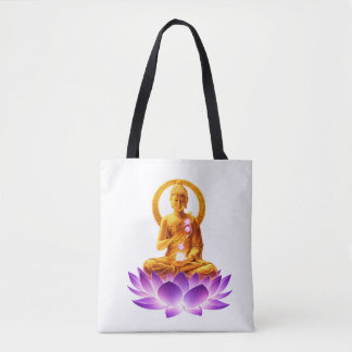 Golden Lotus Meditation Buddha Spiritual Yoga Desi Tygkasse