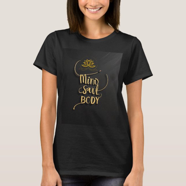 Golden Lotus ’Mind, Soul, Body’ Women's Basic T-Sh T Shirt (Framsida)