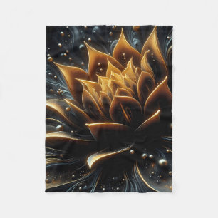 Golden Lotus Radiance - Abstrakt Mystical Design Fleecefilt