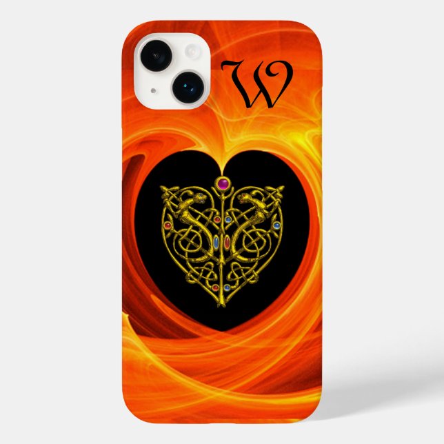 GOLDEN LÖV CELTIC KNOT HEART Black Orange Gult (Baksida)