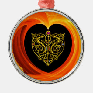 GOLDEN LÖV - CELTISKT HEART JULGRANSPRYDNAD METALL