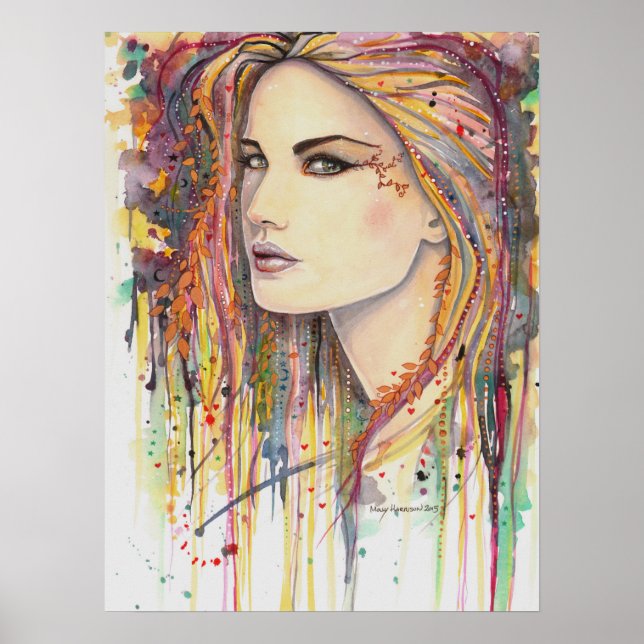 Golden Löv Fantasy Art by Molly Harrison Poster (Framsidan)