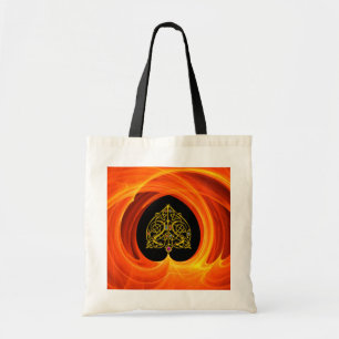 GOLDEN LÖV I ORANGE FRACTAL SWIRL TYGKASSE